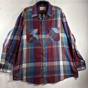 Northwest Territory Mens Vintage Long Sleeve Plaid Button Thick Shirt Size 3XL